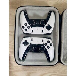 Wireless Gamepad Controller Pair with Travel Case for Android PC AA Battery